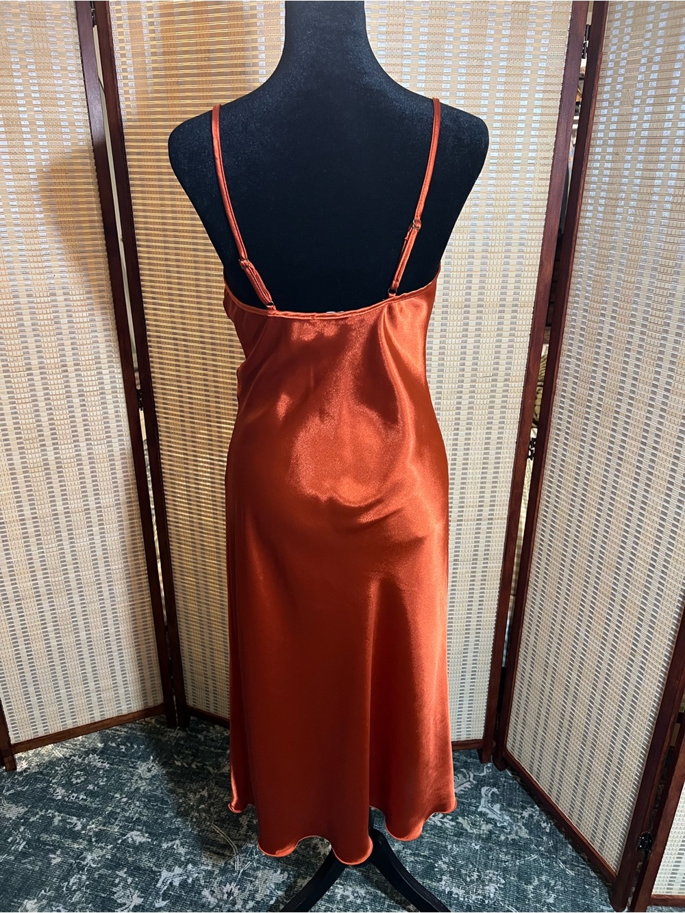 Bebe Satin Cowl Neck Slip Midi Dress 🍊 - Picture 5 of 6